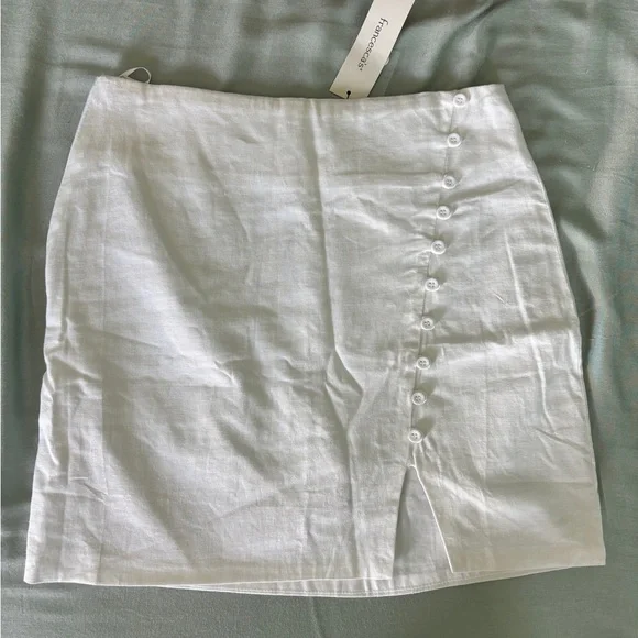 Francesca's Collections White Buttoned Pencil Skirt - Picture 1 of 2